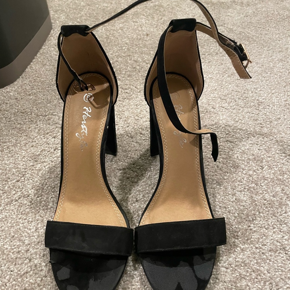 Black Ankle Strap Heels